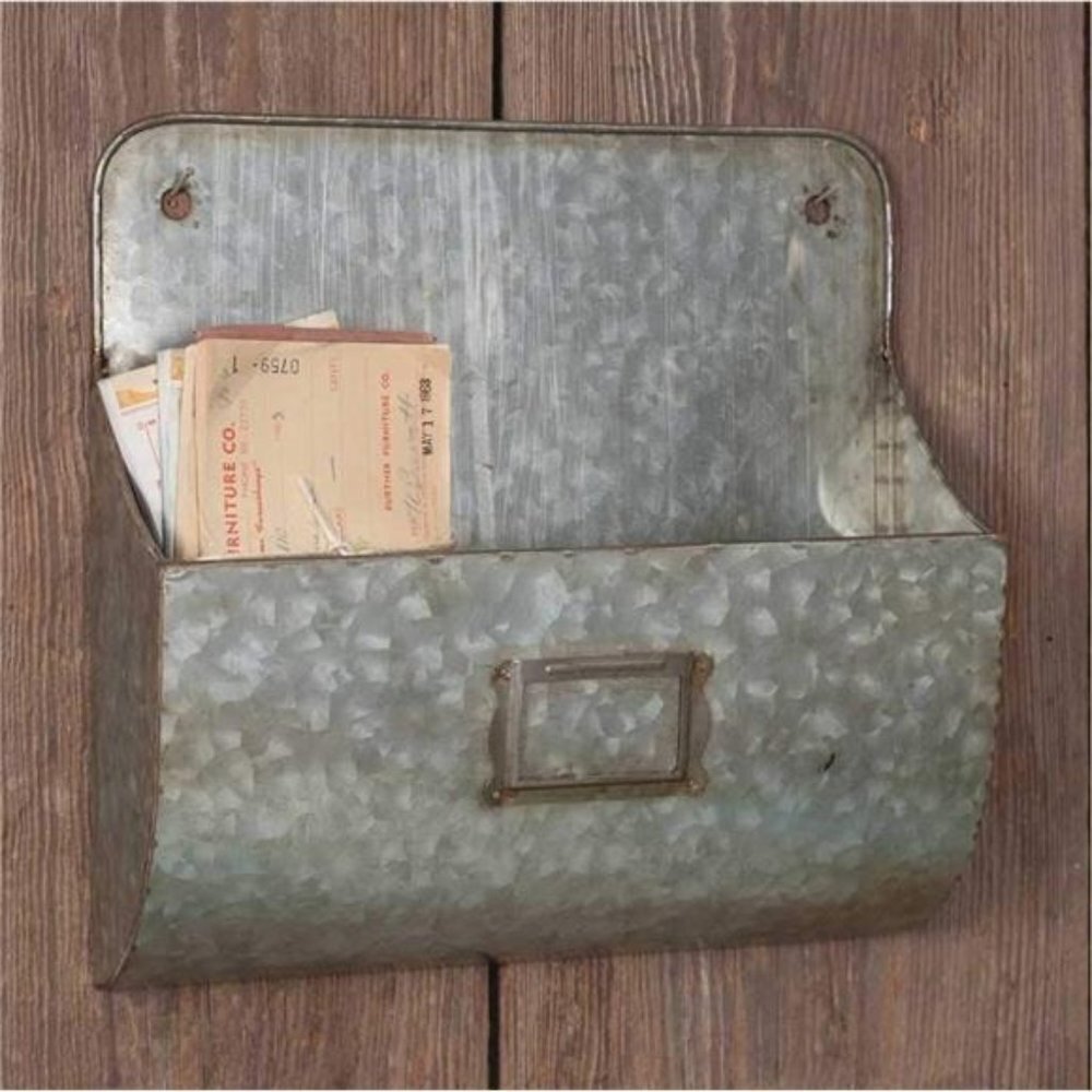 Colonial Tin Works Galvanized Wall Pocket Organizer